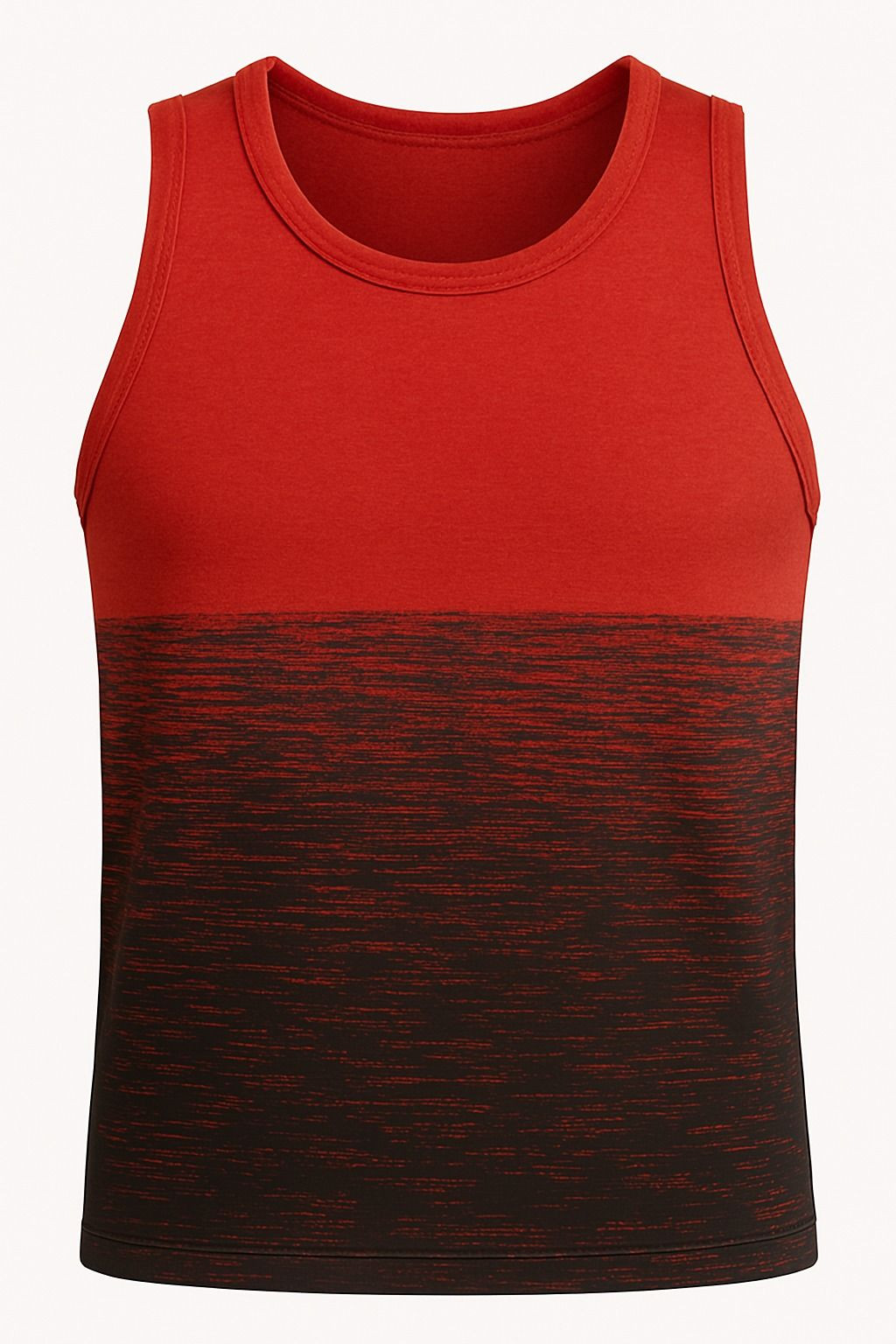 Men’s Athletic Sleeveless Gym Tank Top – Red & Black Gradient