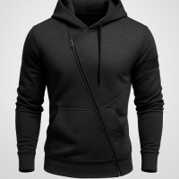 Men’s Asymmetric Zipper Hoodie – Stylish Winter Streetwear