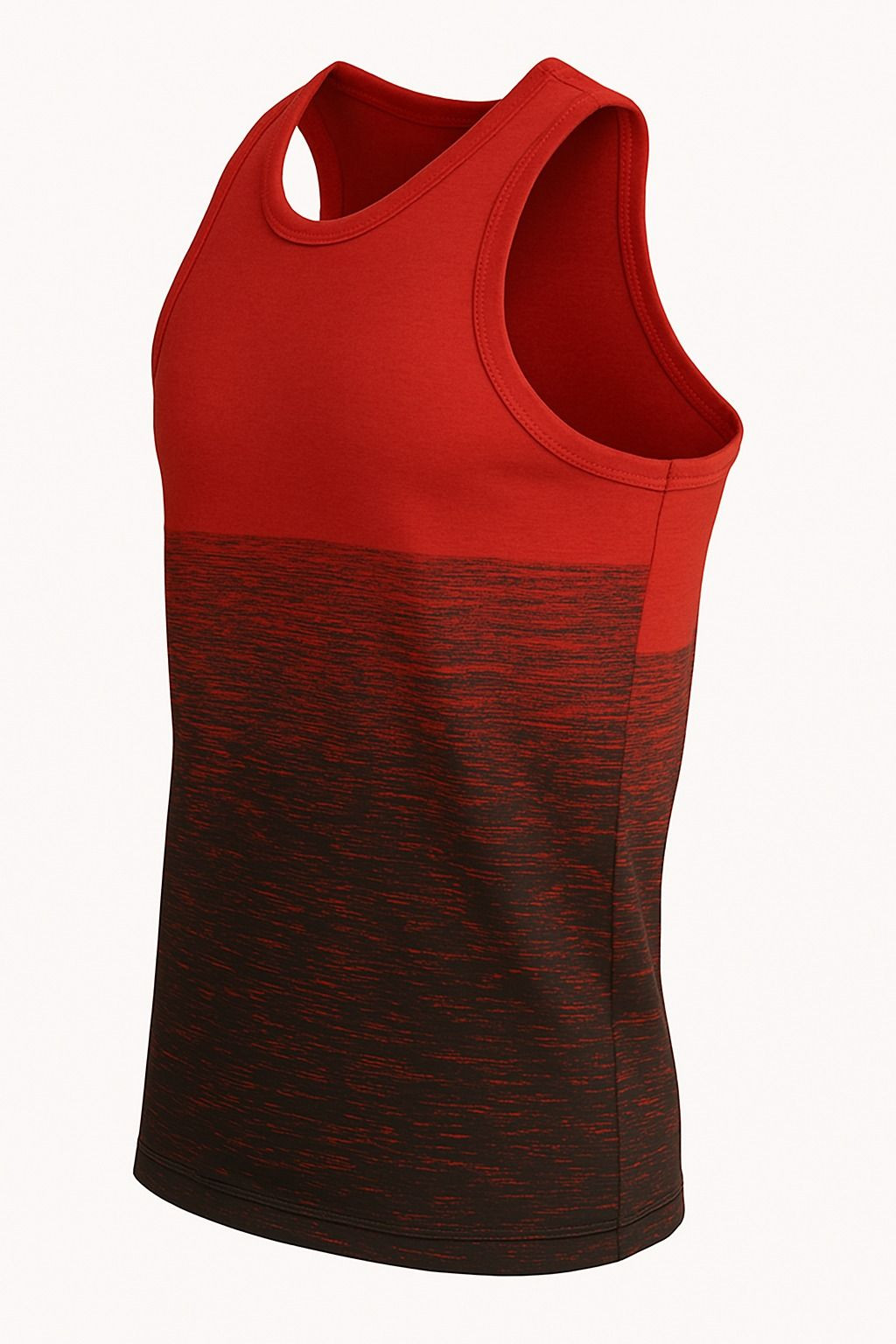 Men’s Athletic Sleeveless Gym Tank Top – Red & Black Gradient