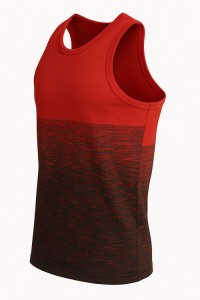 Men’s Athletic Sleeveless Gym Tank Top – Red & Black Gradient